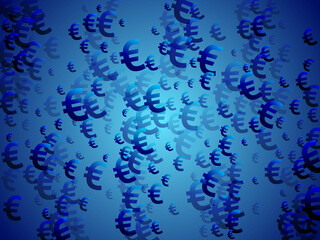 Naklejka na ściany i meble Euro blue symbols scatter currency vector