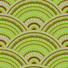 Ethnic circle shapes seamless geometric pattern.