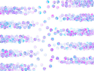 Blue beads confetti scatter vector illustration. Bright sparkling spangle particles party glitter top view. Birthday confetti placer glossy pattern.