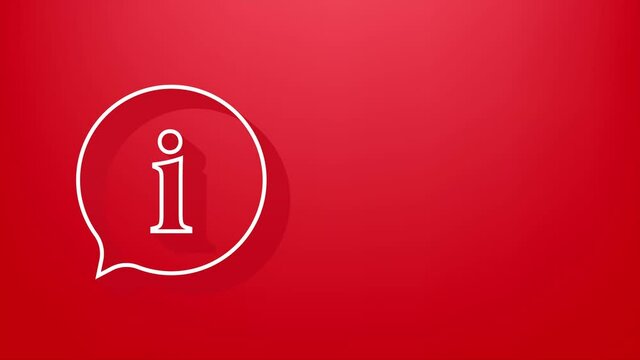Information sign icon. Info speech bubble. Motion graphics.