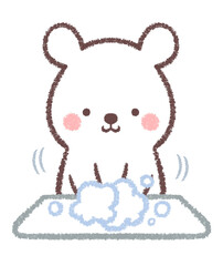 手を洗う子供シロクマ
