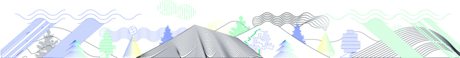 illustration for wall Decoration technical design innovation science forum