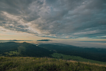 Magnificent early morning view from Strmca and neighbouring hills overlooking valley beneath.