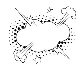 Speech bubbles with halftone shadows. Vector illustration isolated on white background.