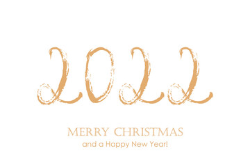 2022 typography for christmas and new year isolated on white background