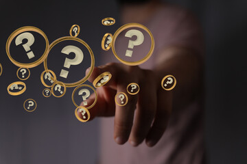 Question mark and concept of science and technology.