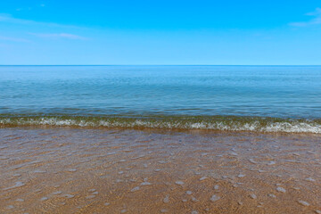 Calm Baltic sea. Poland seaside. Seascape