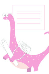 Frames set for children’s note book or postcard with cute dinosaurs