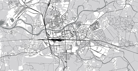 Urban vector city map of Pardubice, Czech Republic, Europe