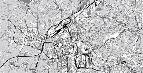 Urban vector city map of Ostrava, Czech Republic, Europe