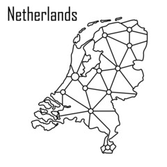Fototapeta na wymiar Netherlands map icon, vector illustration in black on a white background.