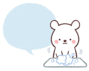 手を洗う子供シロクマとフキダシ