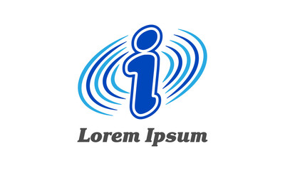 Logo with the image of the letter I central attention and action