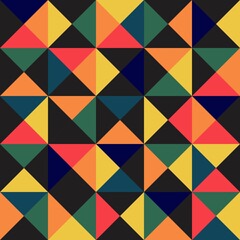  fabric Seamless Geometric Colorful Pattern for Textile Print and Decoration Print retro style.