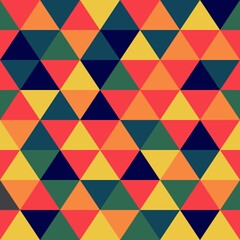 Fototapeta premium fabric retro style Abstract Geometric Triangle Seamless Pattern
