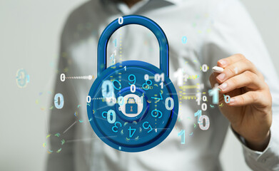 Information technology protected with firewall, secure access and encryption against cyber