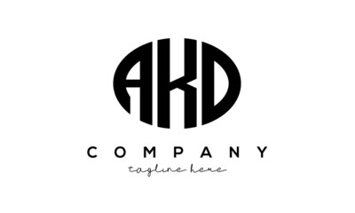 AKD three Letters creative circle logo design