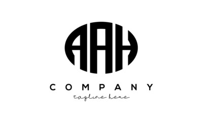 AAH three Letters creative circle logo design