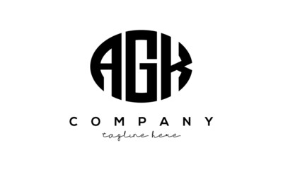 AGK three Letters creative circle logo design