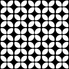 Naklejka premium fabric Abstract repeatable retro stars, petals background, pattern. Monochrome vector texture.