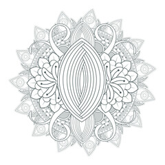 Printable Doodle flowers in monochrome for coloring page, cover, wedding invitation, greeting card, wall art isolated on white background. Hand drawn sketch for an adult anti stress coloring page.