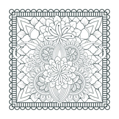 Obraz premium Printable Doodle flowers in monochrome for coloring page, cover, wedding invitation, greeting card, wall art isolated on white background. Hand drawn sketch for an adult anti stress coloring page.