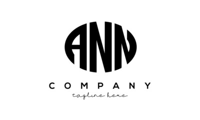 ANN three Letters creative circle logo design