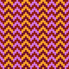Seamless pattern. Oriental ornament. Chevrons background. Traditional architecture wallpaper. Ancient motif. Manji mosaic. Geometric digital paper. Ethnic textile print. Vector art.