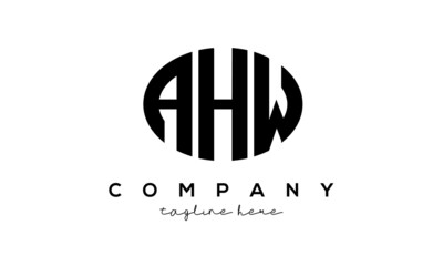 AHW three Letters creative circle logo design