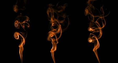 brown smoke isolated black background	
