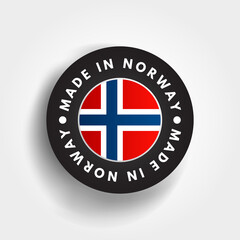 Made in Norway text emblem badge, concept background