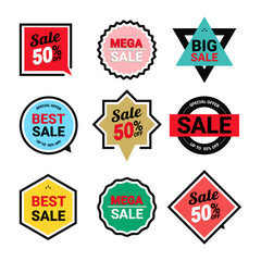 Sale banner and discount badge collection.