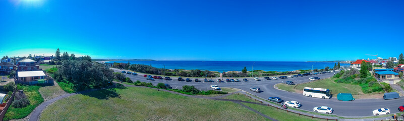 Panorama view of Cronulla Beach and the buildings high-rise apartments in Sydney NSW Australia