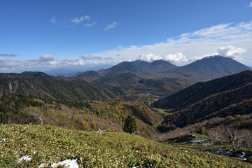 Fototapeta premium Climbing from Nikko Yumoto to Mount shirane, Tochigi, Japan 