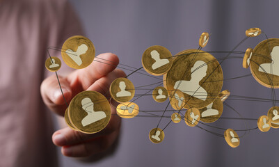 videoconference group of people talking in social network