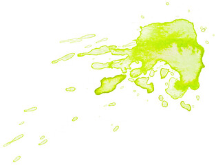 Beautiful light green abstract watercolor stain with splash splash stains