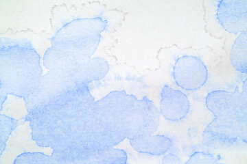 Watercolor background, Paper stained with watercolor paint blue