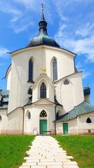Fototapeta na wymiar Church of St. John of Nepomuk on Zelena Hora (UNESCO monument). 