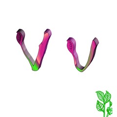 Letter V in colorful 3D abstract 