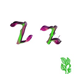 Letter Z in colorful 3D abstract 