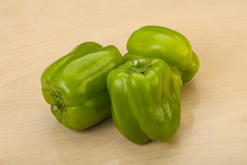 Green sweet bell pepper heap