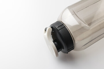 plastic water bottle on a white background