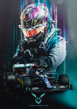 Lewis Hamilton Colourful Poster Art