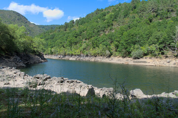 Fototapeta na wymiar Tourist route through the canyon of the river Mao. Ribeira Sacra