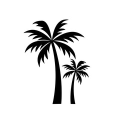 Fototapeta na wymiar Collection of Black Coconut trees Icon. Can be used to illustrate any nature or healthy lifestyle topic.