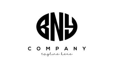 BNY three Letters creative circle logo design vector	