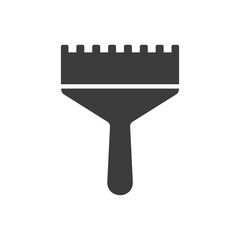 Scraper icon. Spatula outline trowel work tool. Black silhouette repair and built symbol. Vector isolated on white.