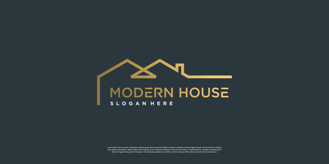 House logo with different creative element style Premium Vector part 6