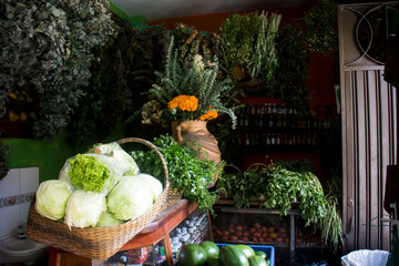 basket with vegetables