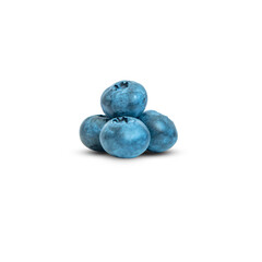 Four blueberries isolated on white background. Design element